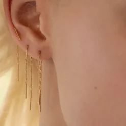BDM Studio Pendantes|Dessous D'oreilles^Boucles d'oreilles chaînes doubles Adèle